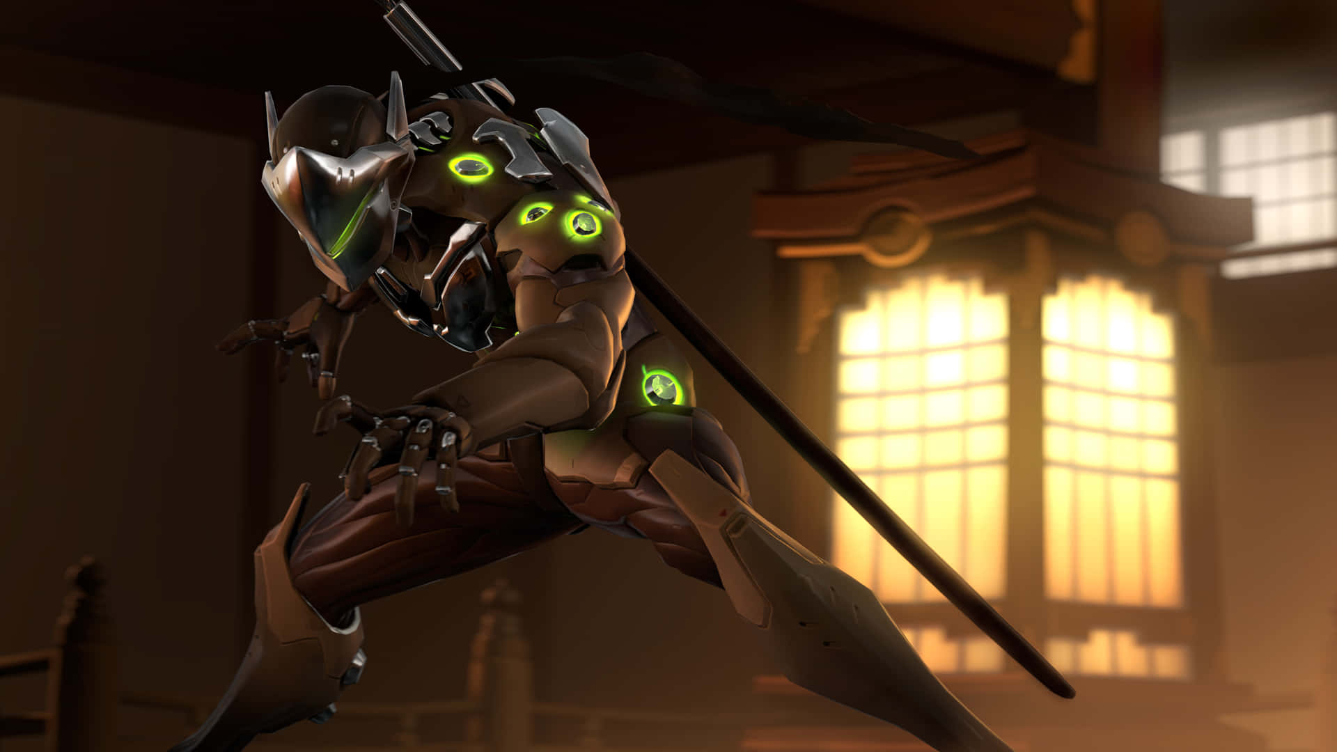 Genji, The Skilled Cyber-ninja From Overwatch Background