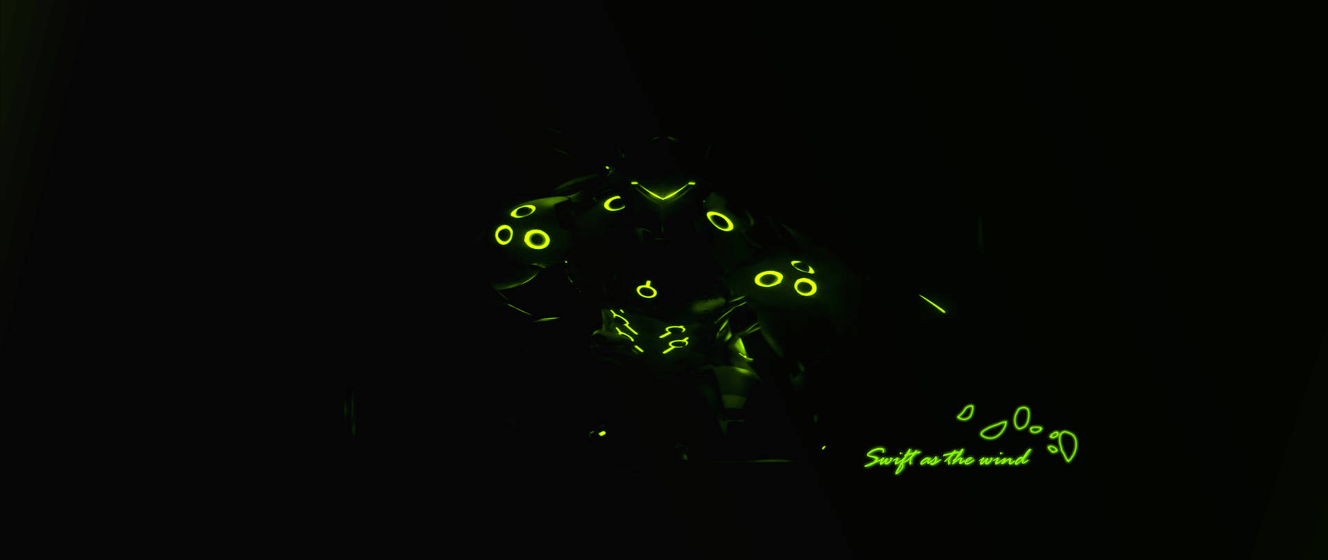 Genji Widescreen Neon Green Background