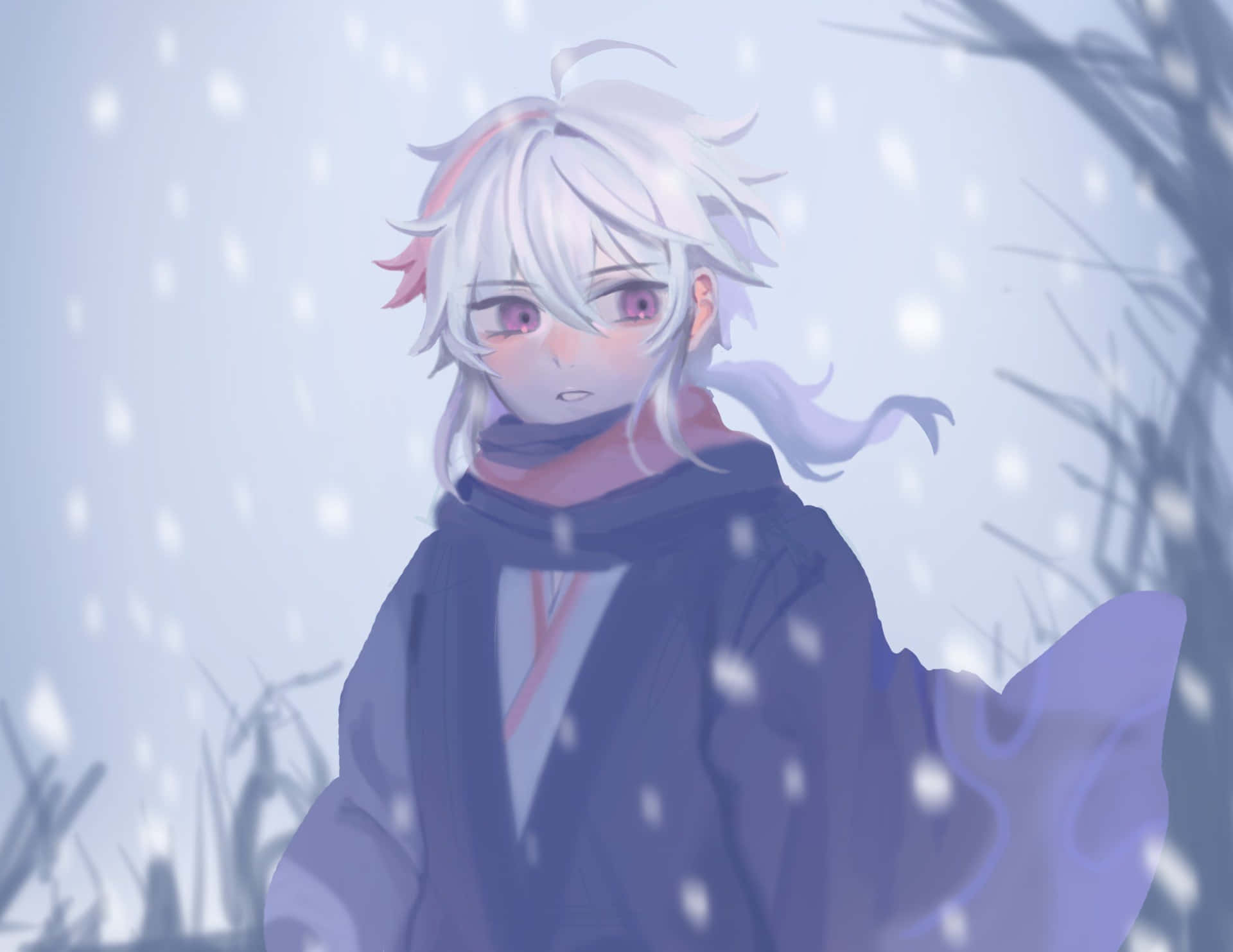 Genshin Impact Fanart Snowing Kazuha