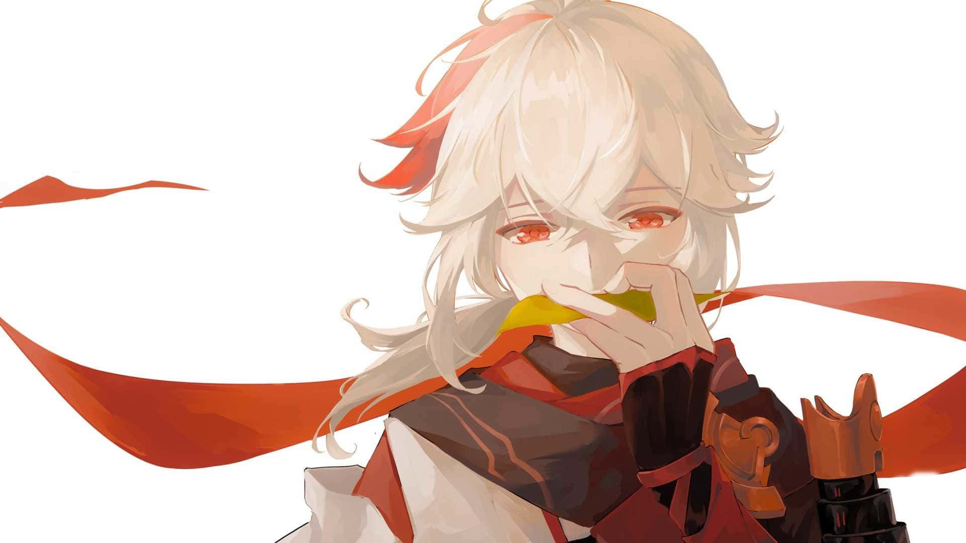 Genshin Impact Kazuha Playing Music With Leaf