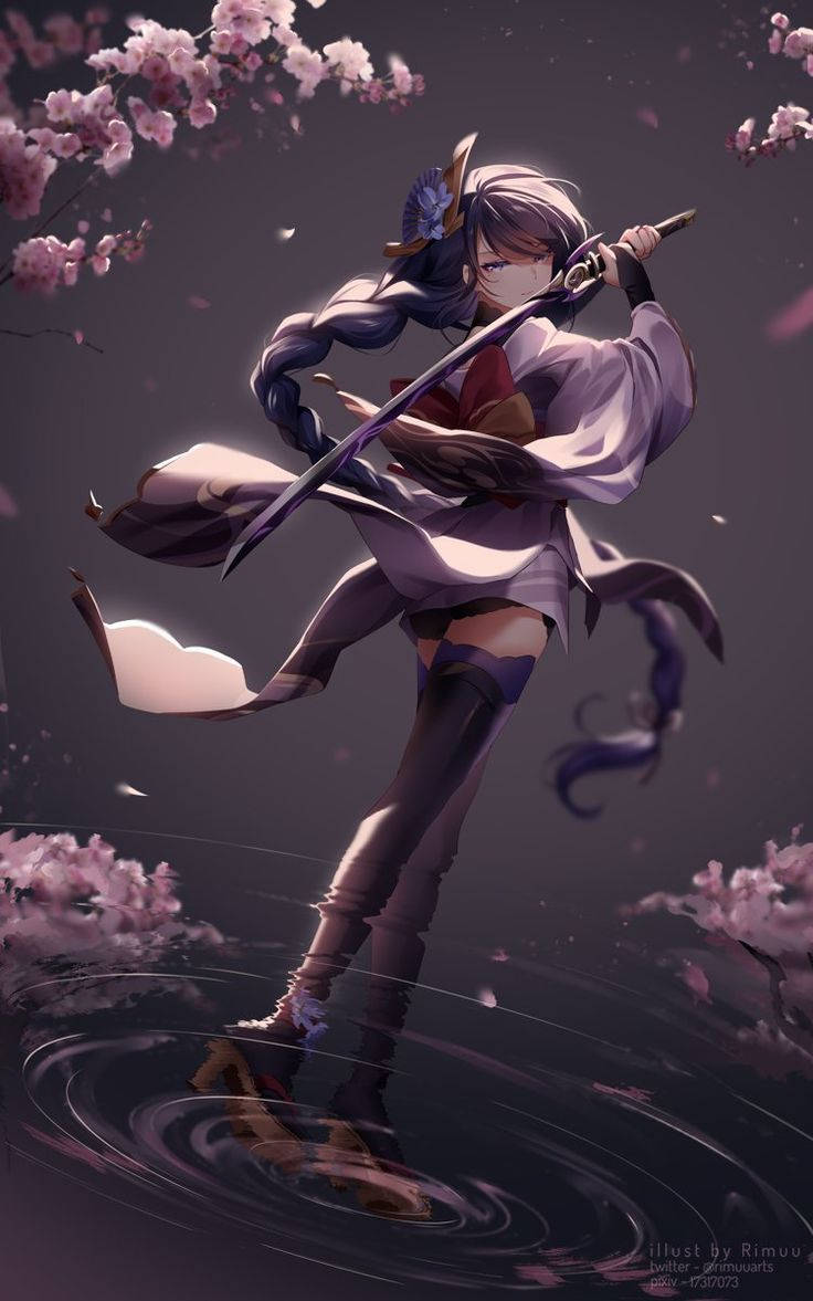 Genshin Impact Raiden Shogun Animated Background