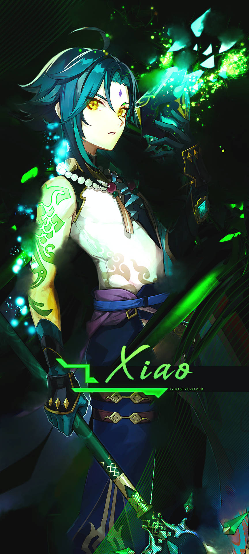 Genshin Impact Xiao Video Game Poster Background