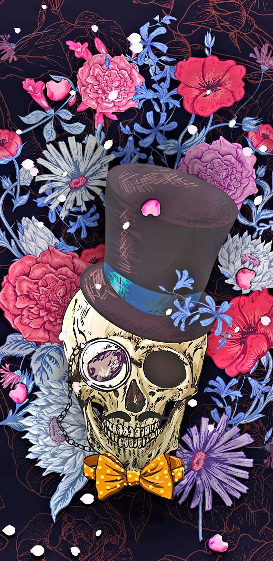 Gentleman Skull For Day Of The Dead Background