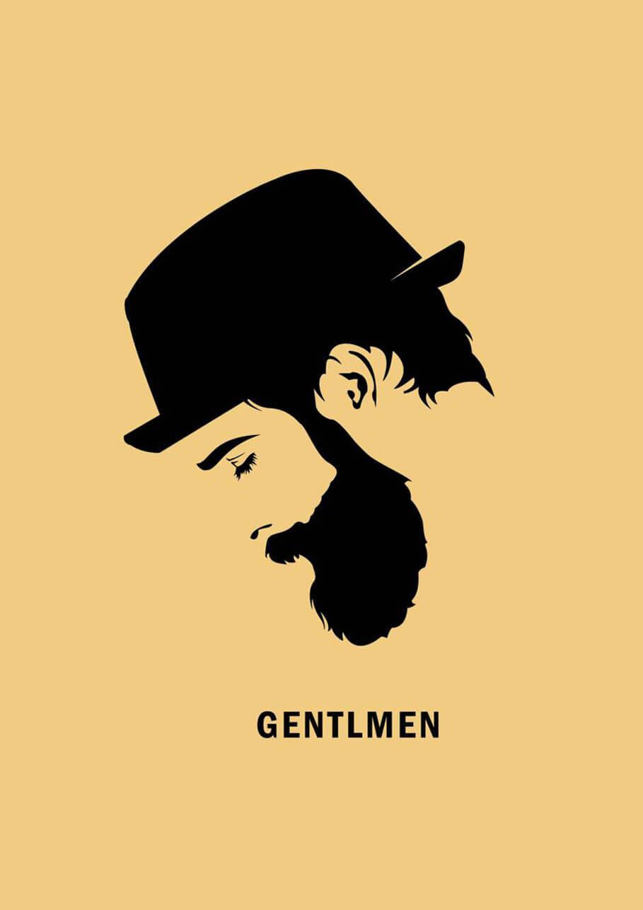 Gentlmen Bowing Beard Logo Side Angle