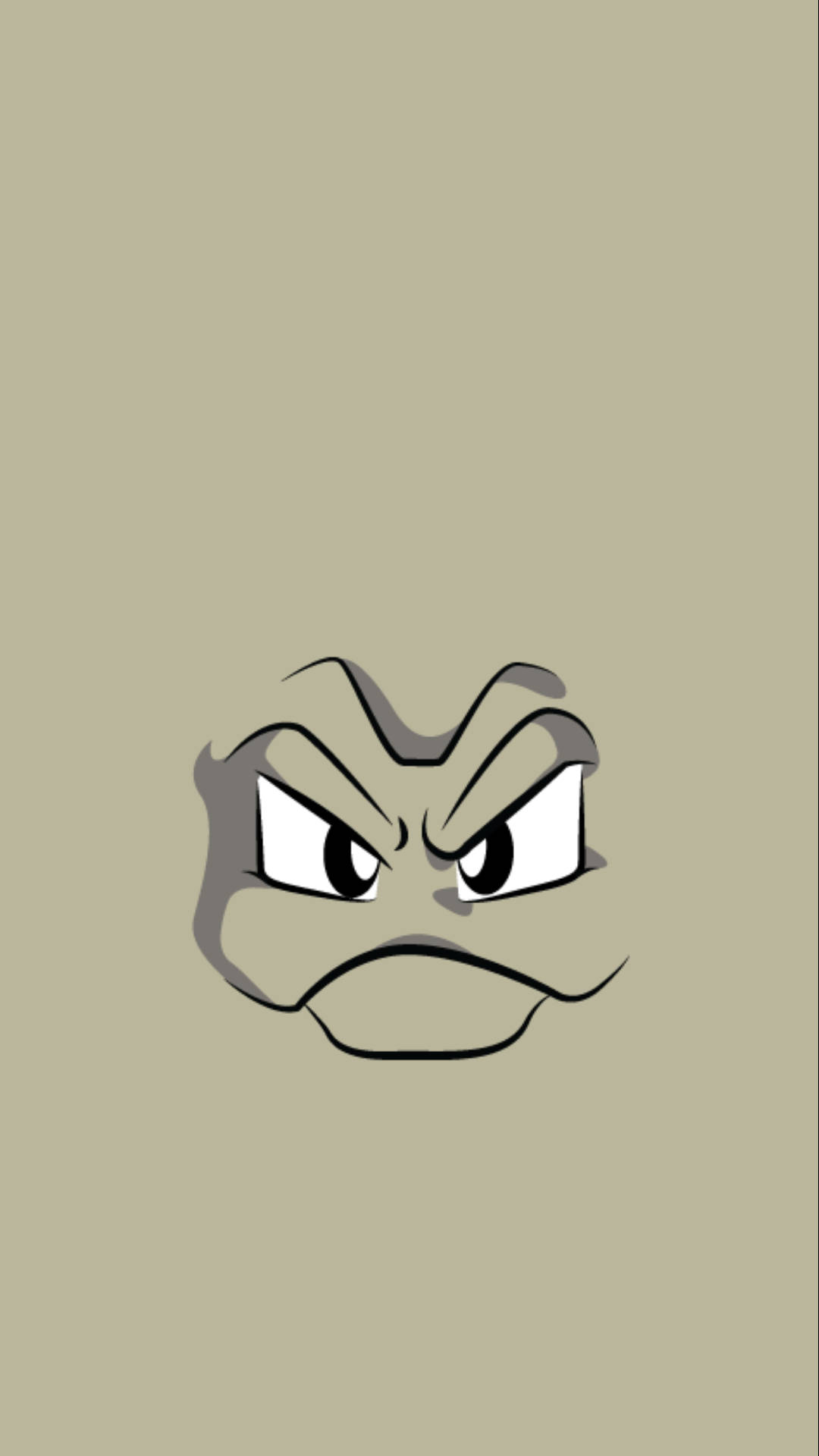 Geodude Face On Gray Background Background