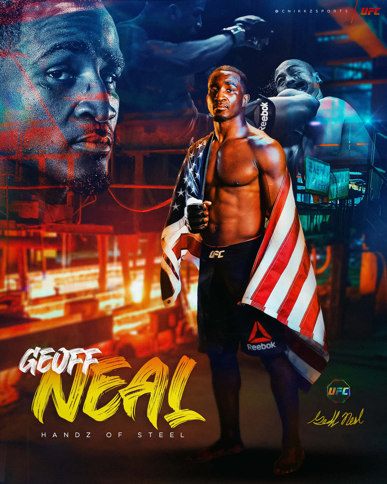 Geoff Neal U F C Fighter Handzof Steel