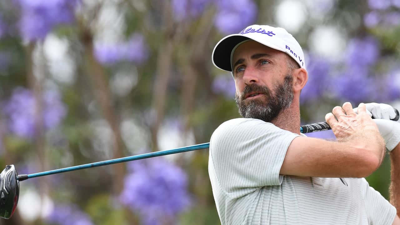 Geoff Ogilvy And Purple Flowers Background