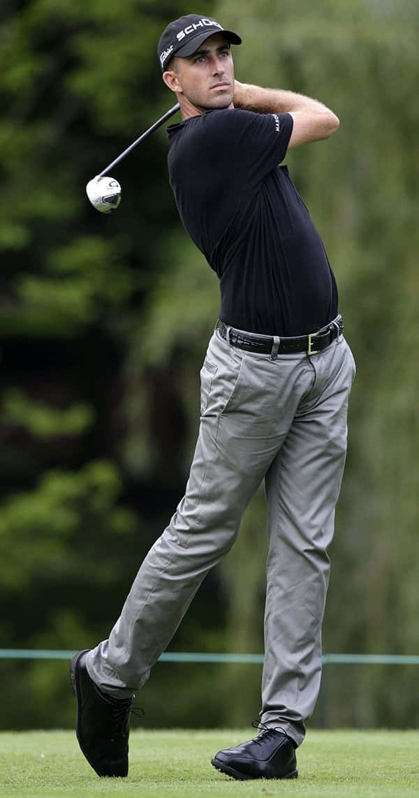 Geoff Ogilvy Post-swing Stance Portrait Background