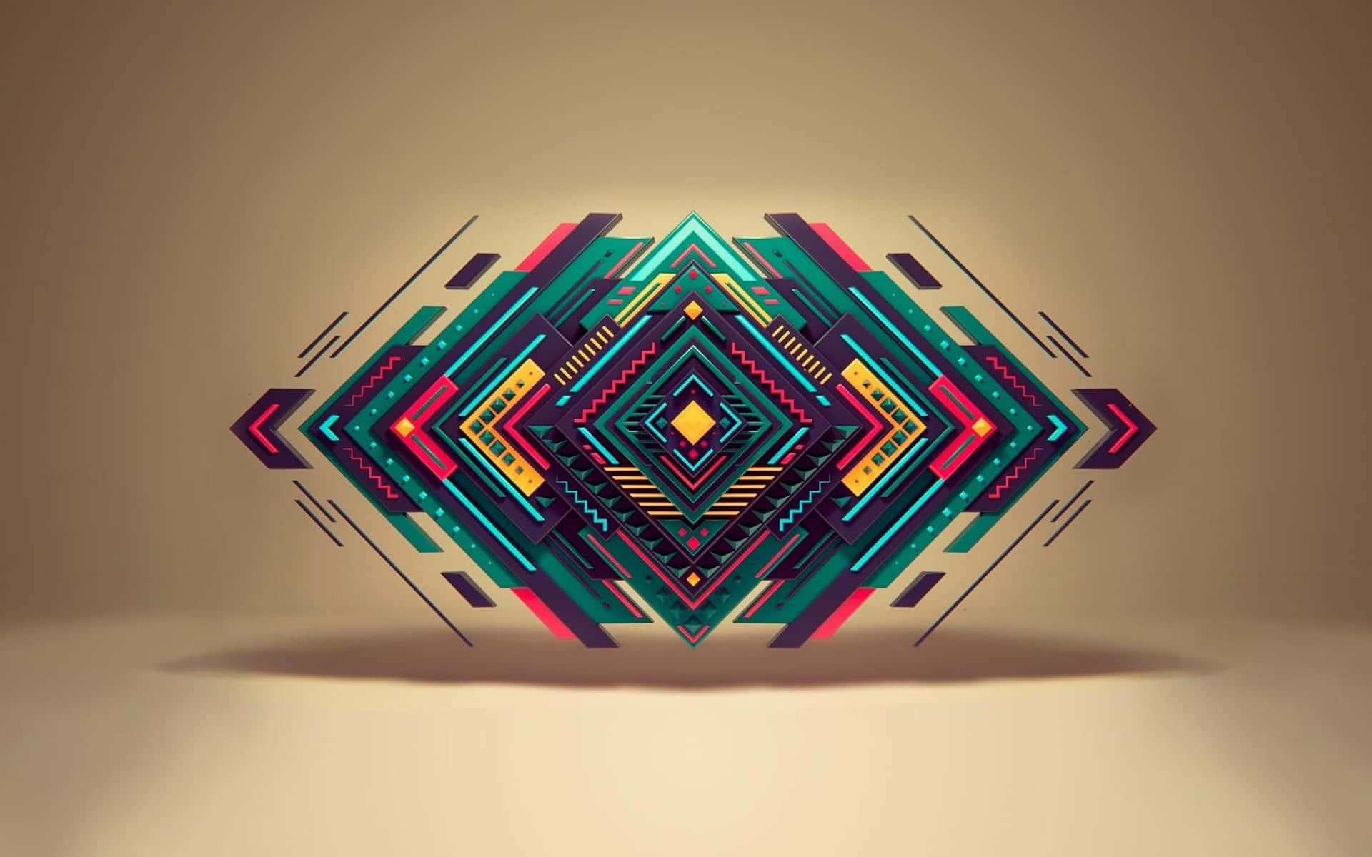 Geometric Abstract Design With Colorful Lines Background
