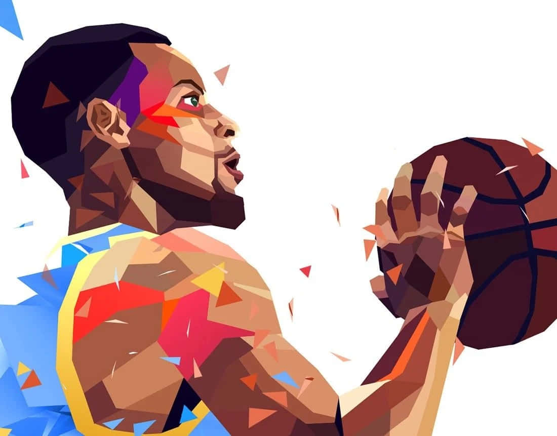 Geometric Basketball Player Art Background