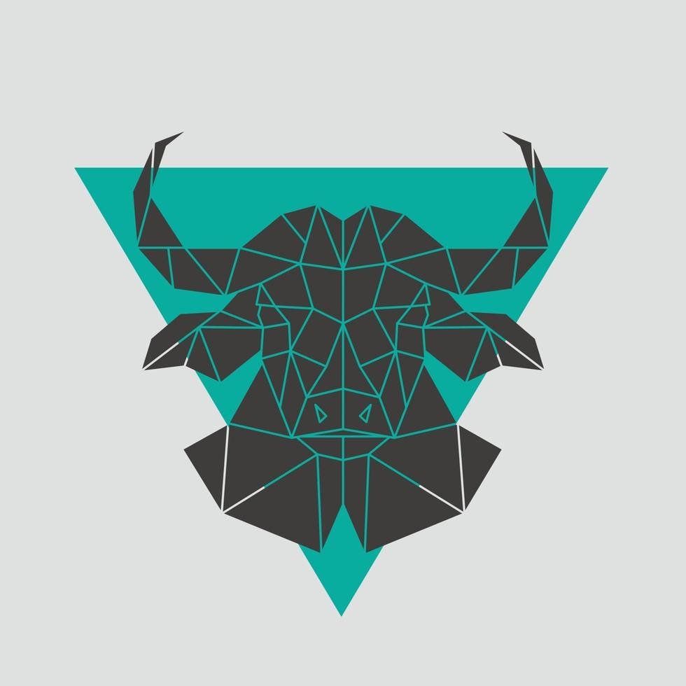 Geometric Buffalo Head Background