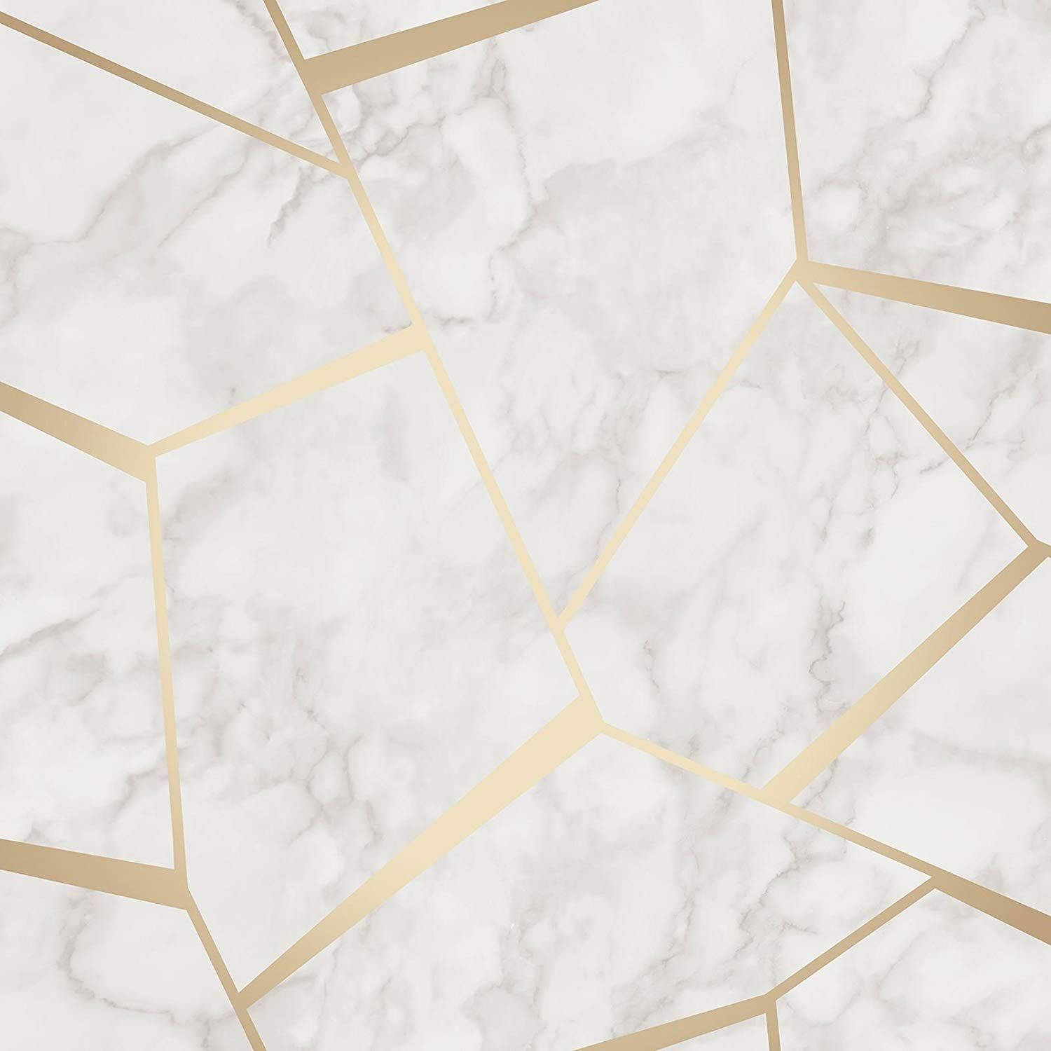 Geometric Design On White Marble Background