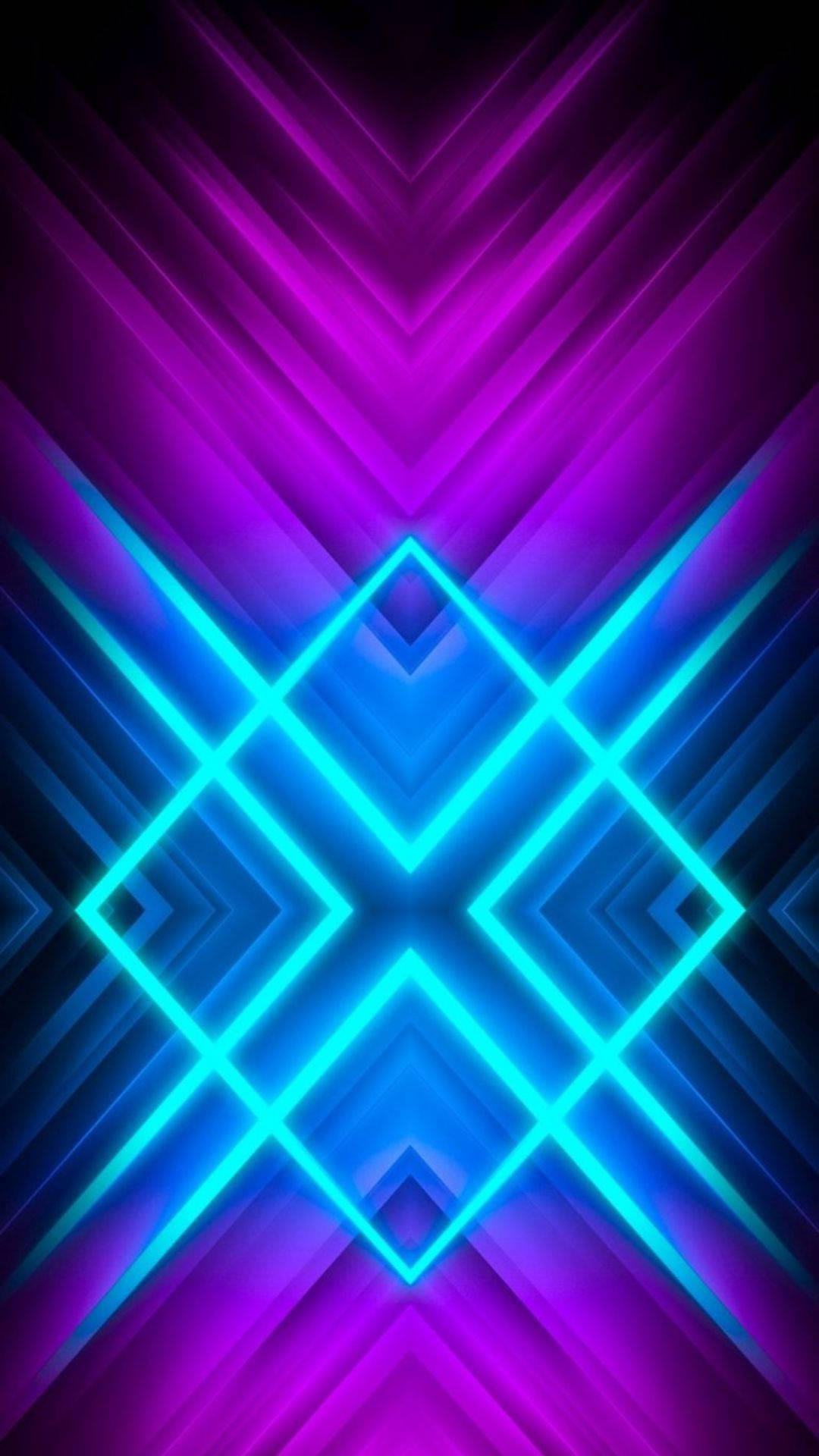Geometric Diamond Neon Phone Background