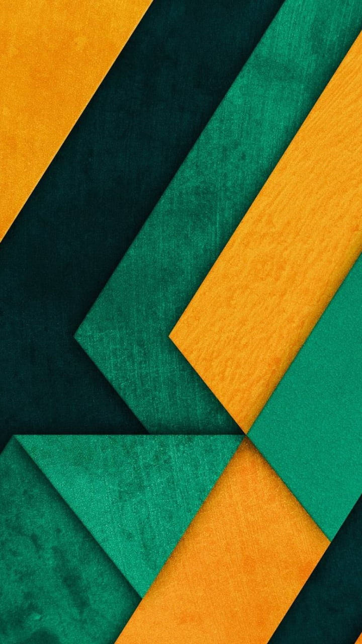 Geometric Green And Yellow Material Design Background