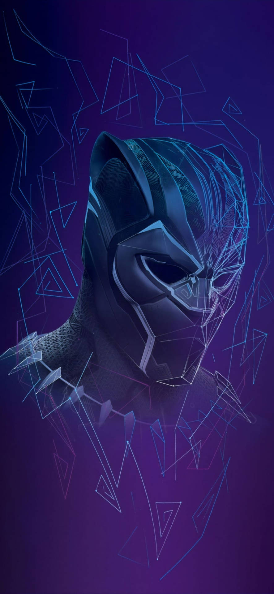 Geometric Lines Black Panther Android Background