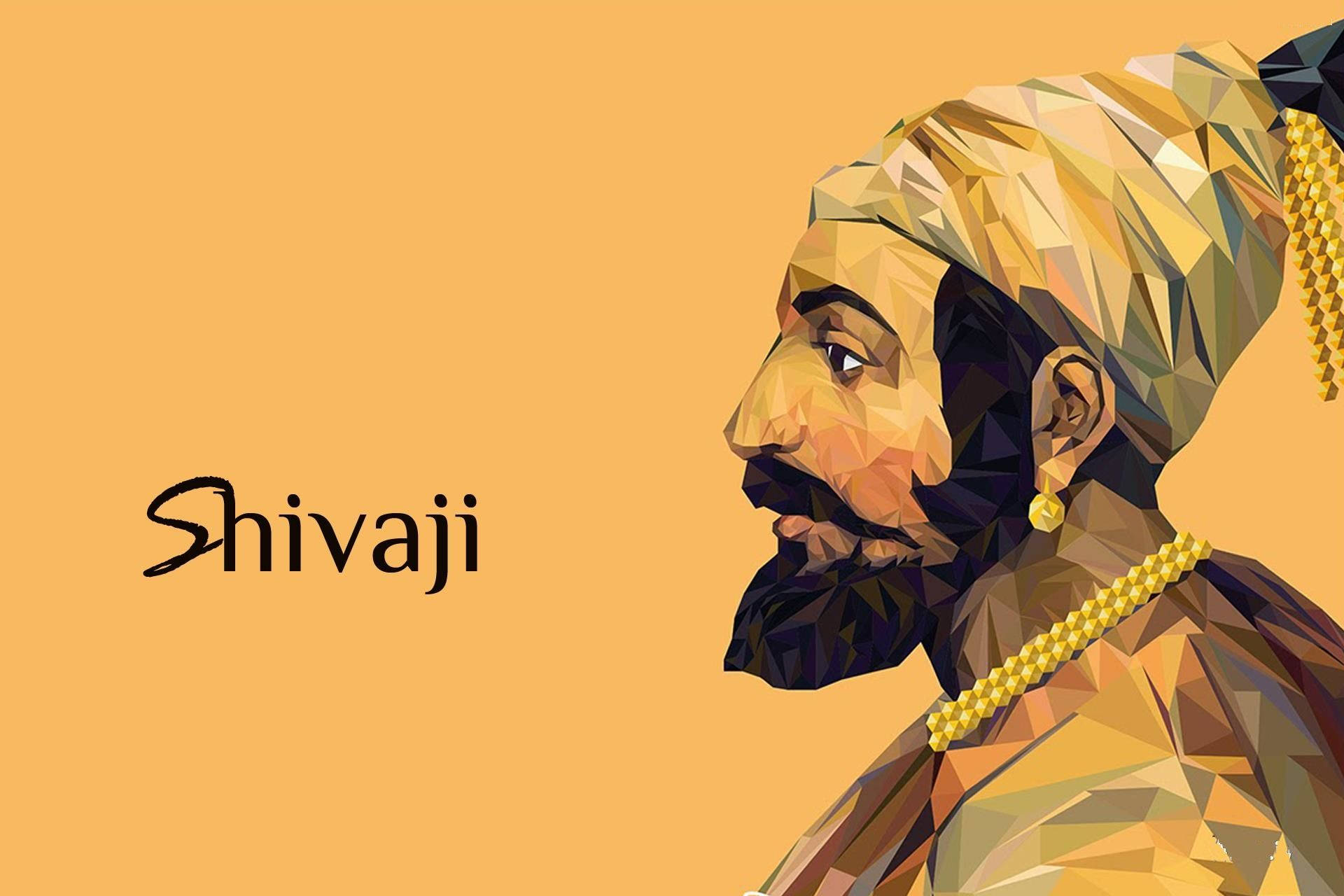 Geometric Painting Of Shivaji Maharaj Background