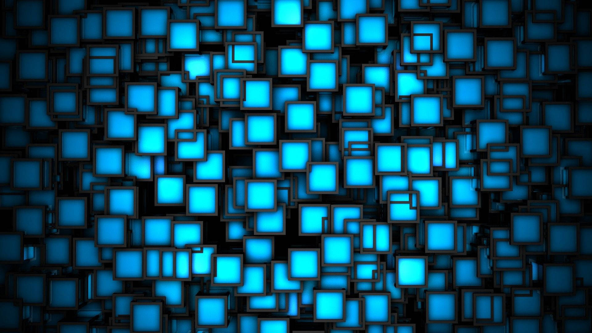 Geometric Pattern Of Blue Squares And Black Background Background