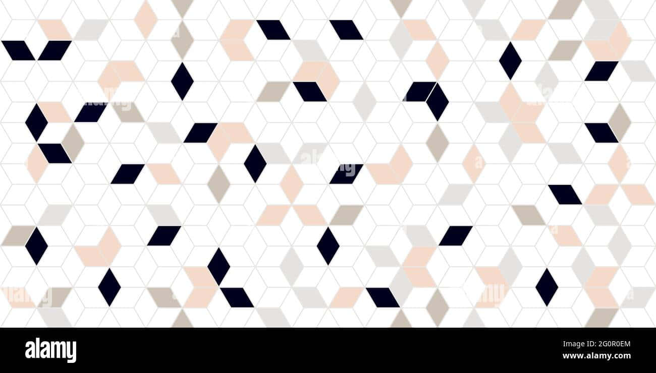 Geometric Pattern With Black, White And Pink Triangles - Stock Image