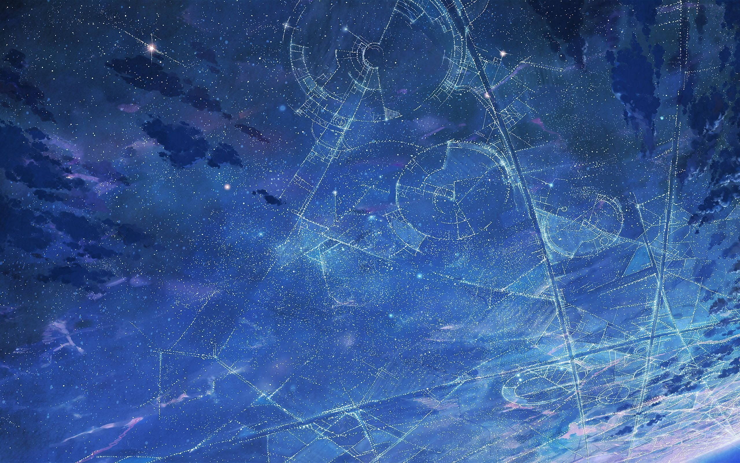 Geometric Patterns Anime Planet Background