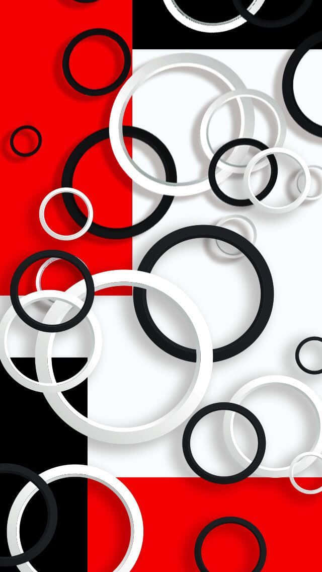 Geometric Red, White And Black Abstract Background