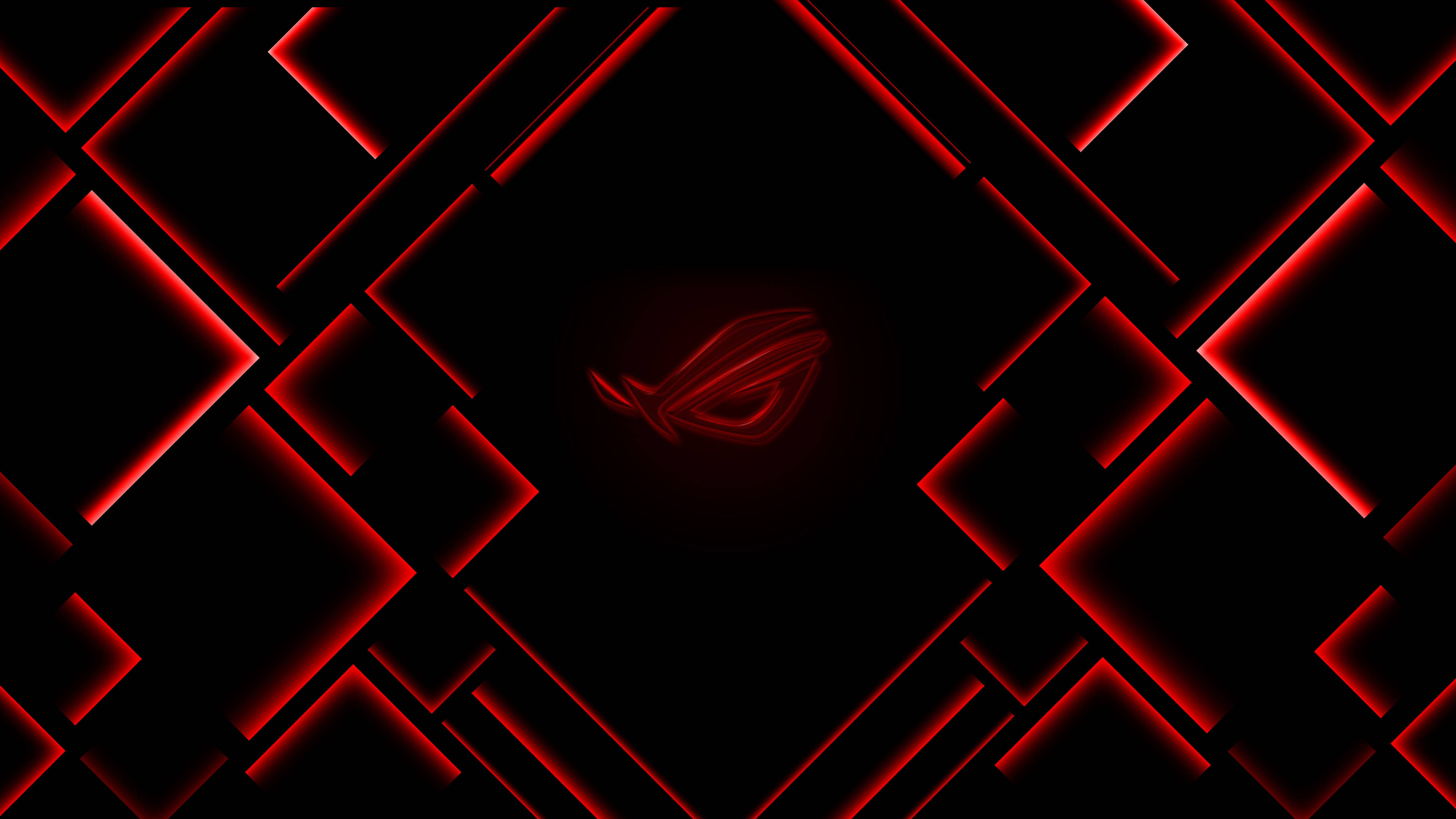 Geometric Rog Logo Black And Red Gaming Background