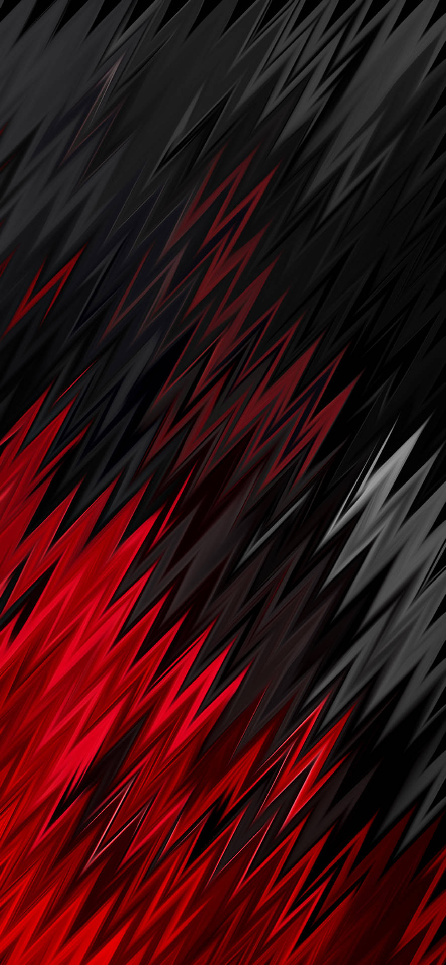 Geometric Spikes Red And Black Iphone Background