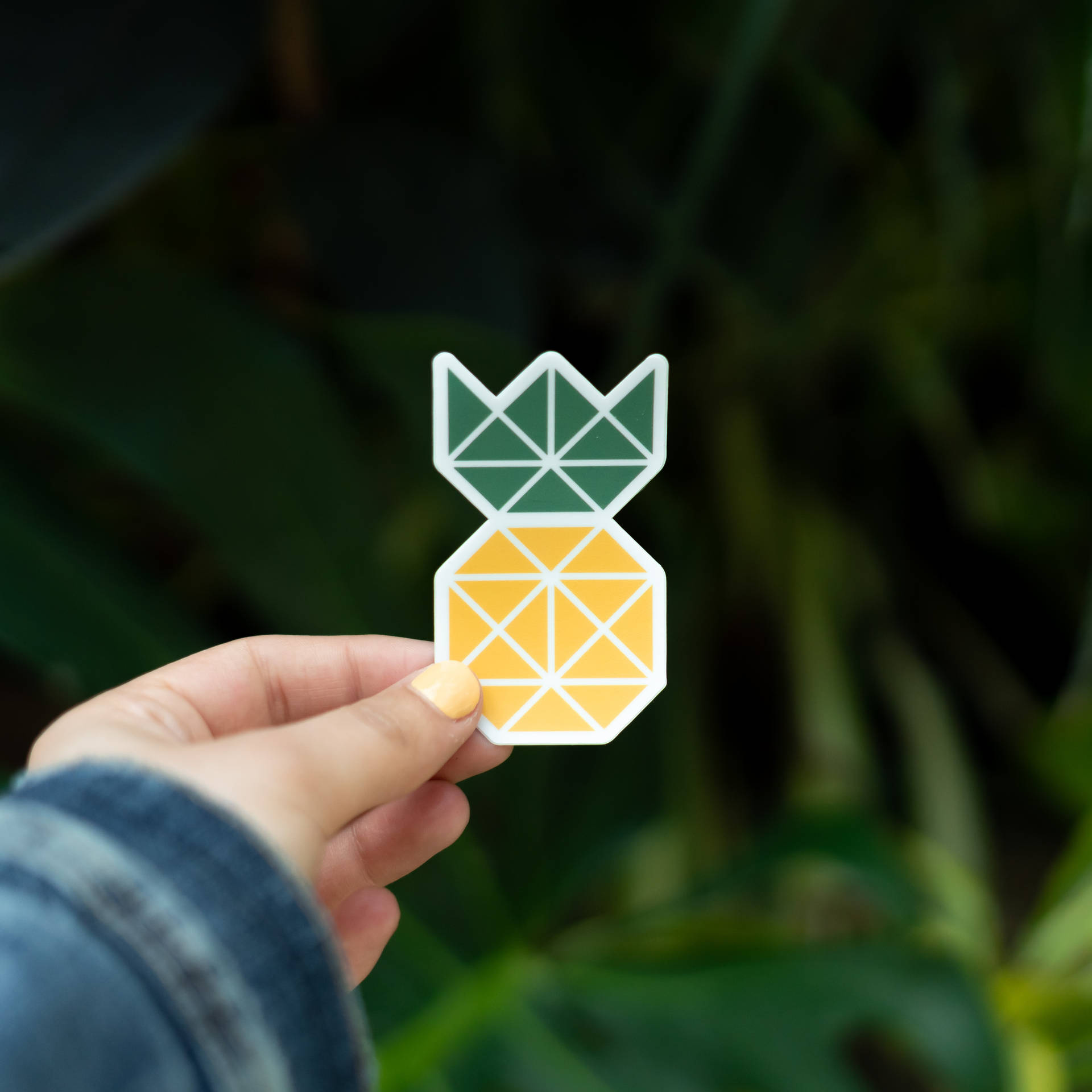 Geometric Styled Pineapple Sticker Background