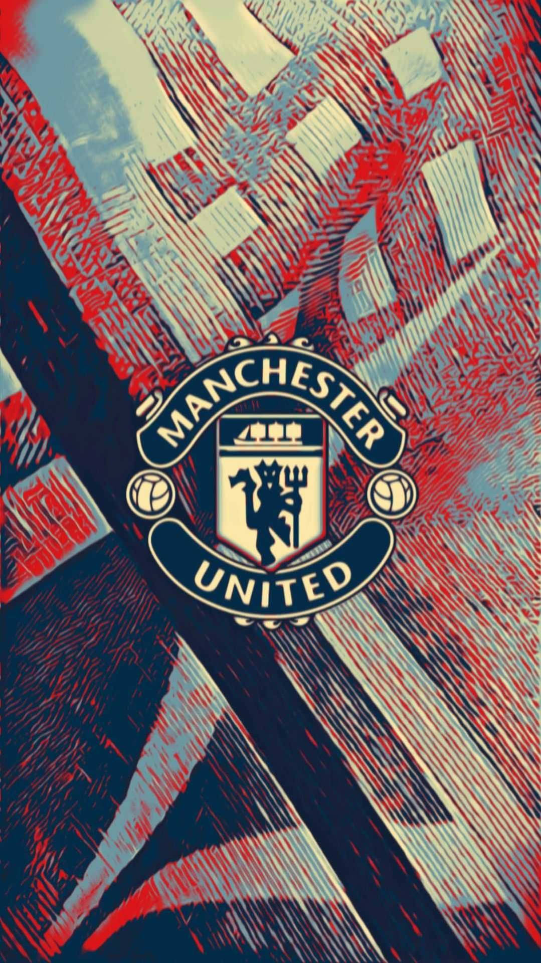 Geometric Textured Manchester United Mobile Background