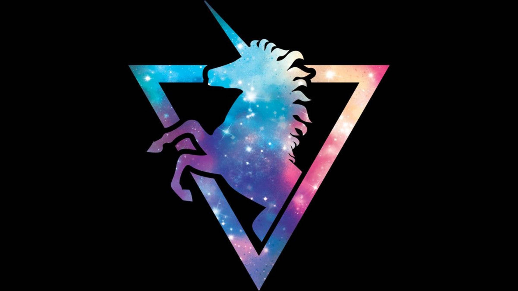 Geometric Triangle Shape Galaxy Unicorn Background