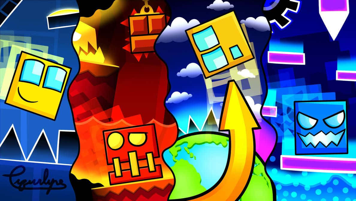 Geometry Dash Cartoon Background