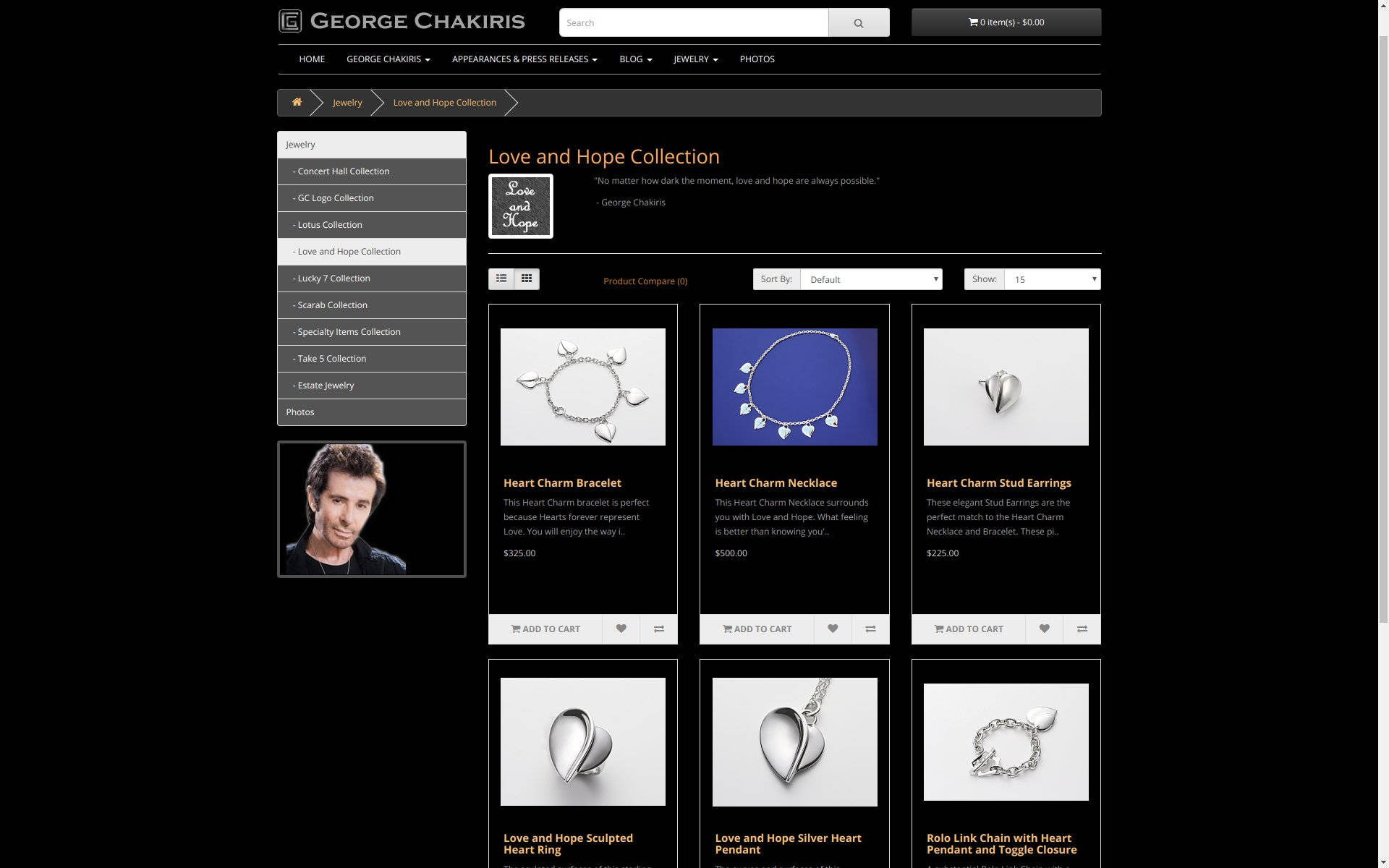 George Chakiris Jewelry Store Website