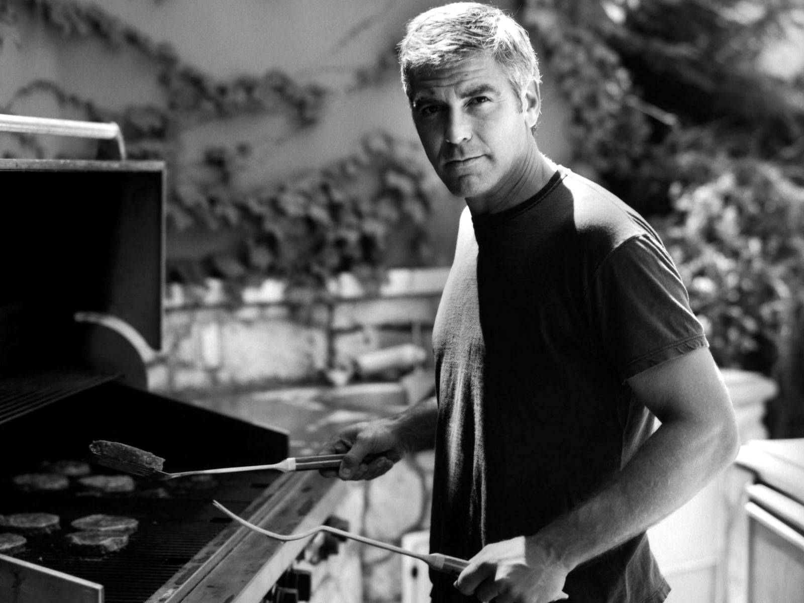 George Clooney Cooking Pork Barbecue