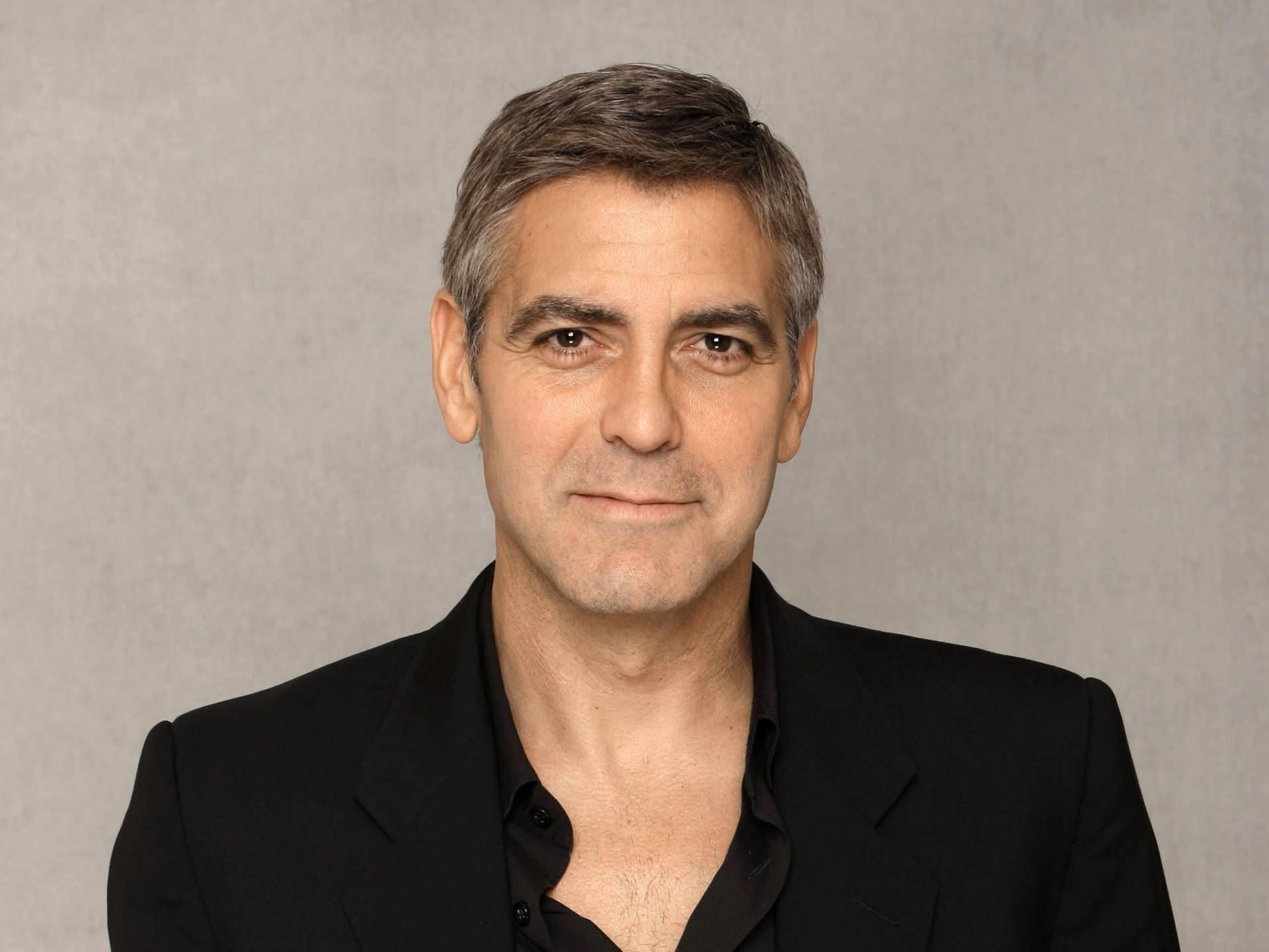 George Clooney Photo With Gray Background Background