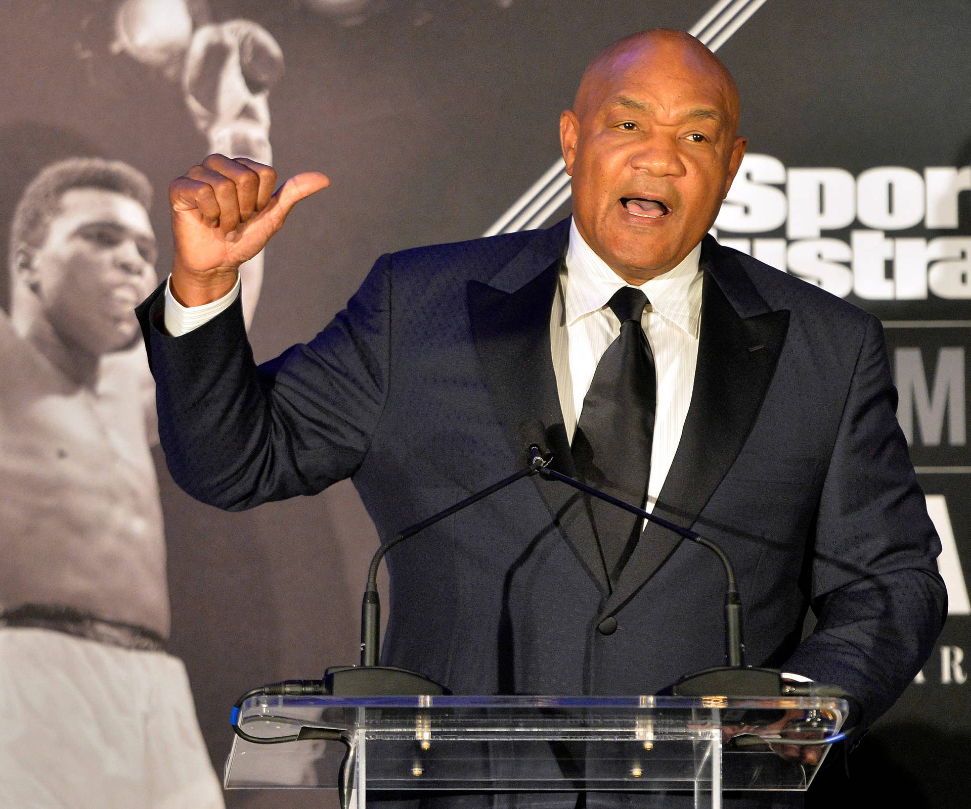 George Foreman Press Conference Background