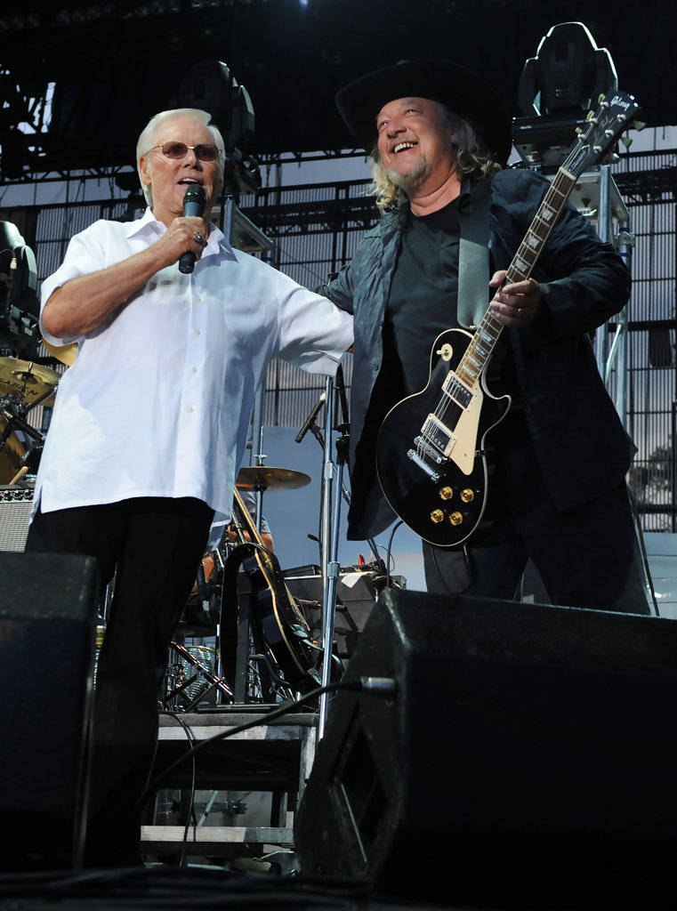 George Jones John Anderson Stage Performance Photo Background