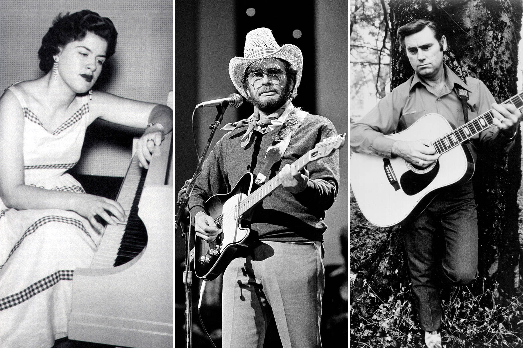 George Jones Patsy Cline Merle Haggard Collage Photo Background