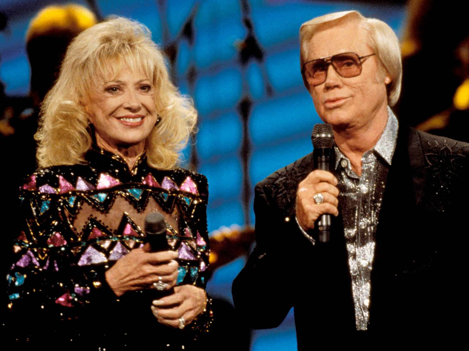 George Jones Tammy Wynette Singing Performance Photo Background