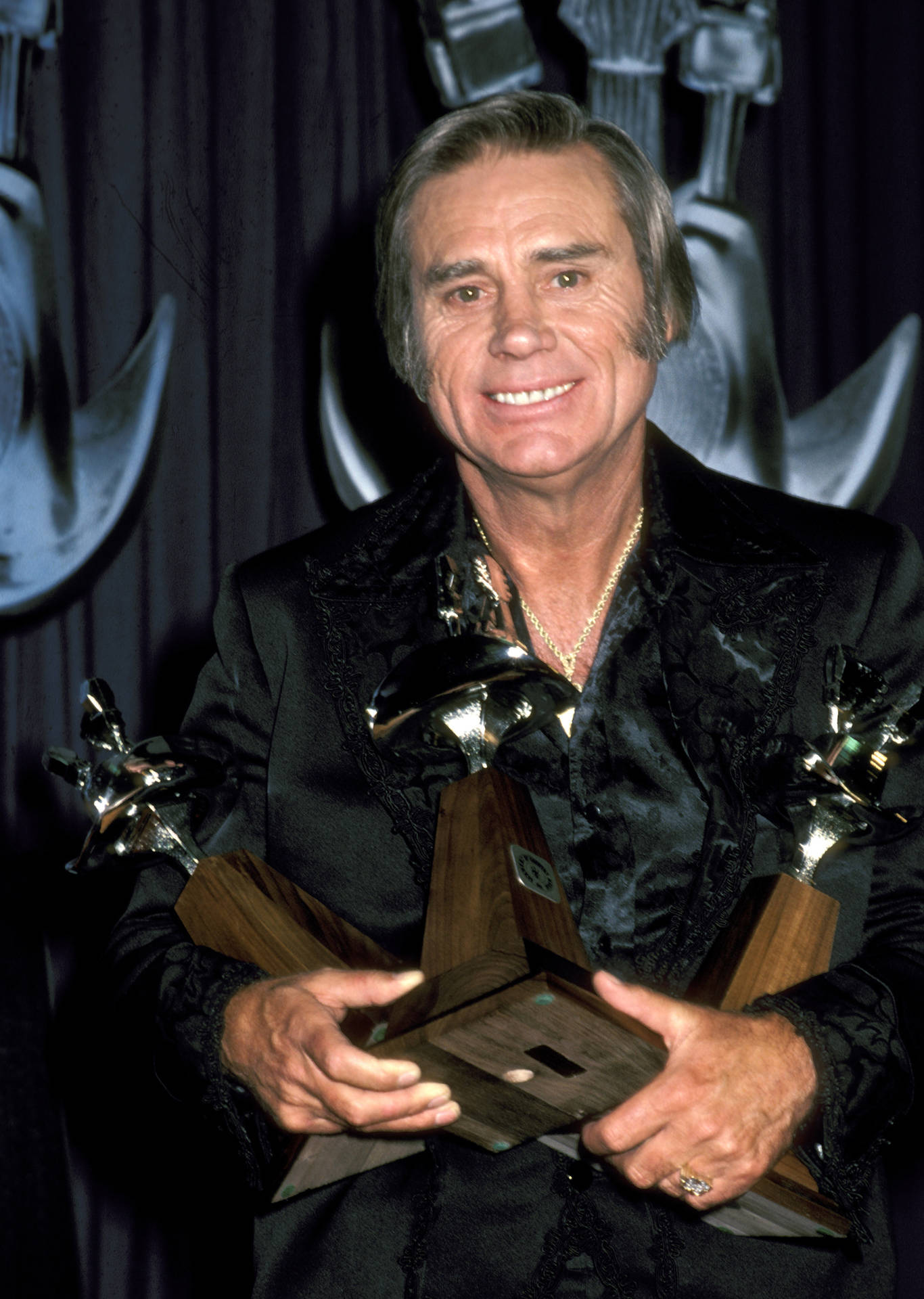 George Jones Winning Awards Concert Photography Background