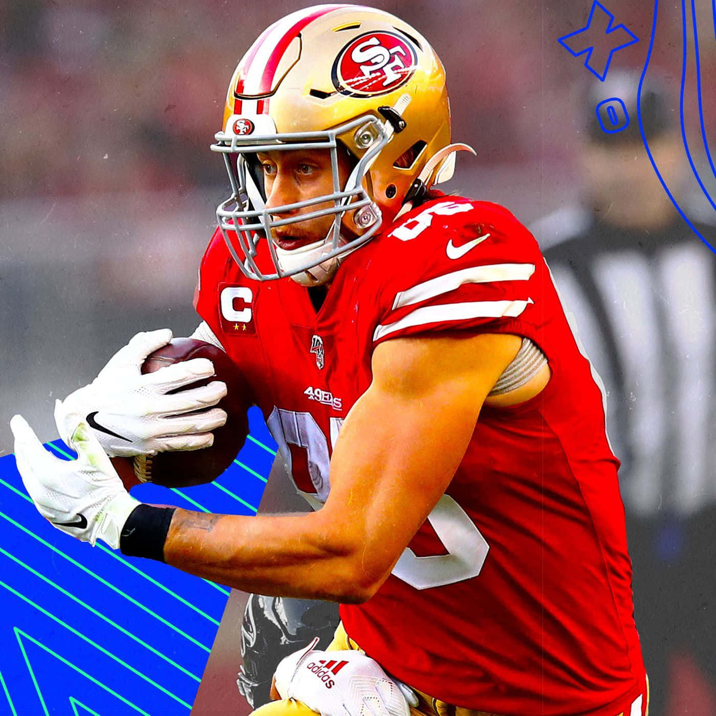 George Kittle In Action - Nfl San Francisco 49ers Tight End Background