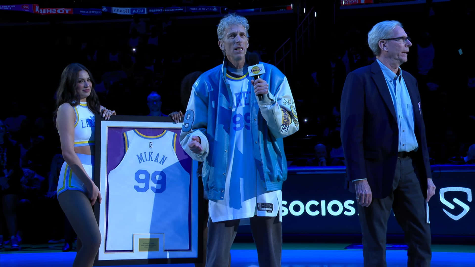 George Mikan Honoring Jersey Retirement Ceremony Background