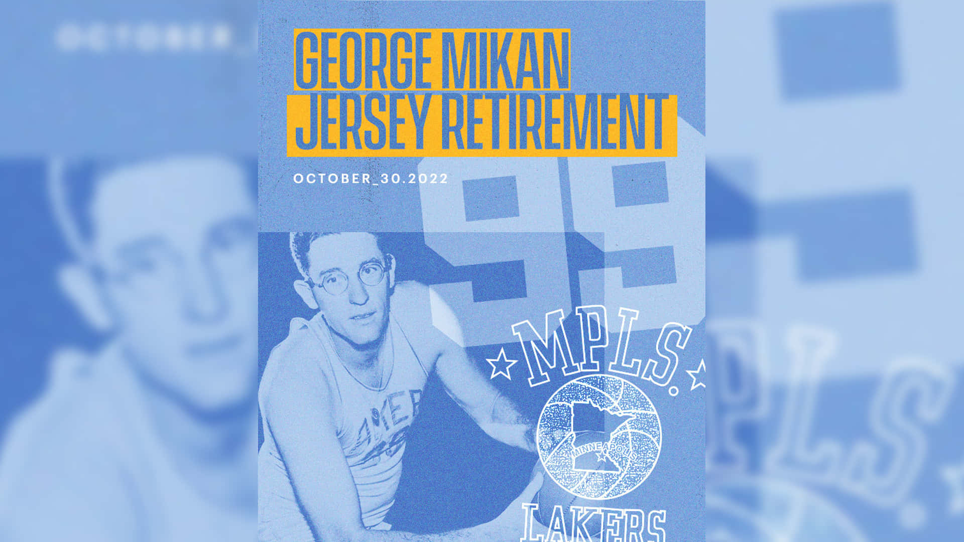George Mikan Jersey Retirement Announcement Background