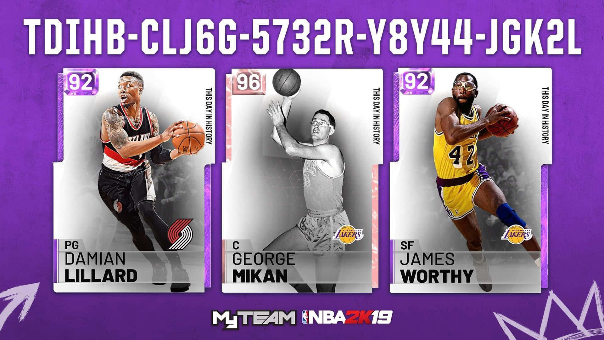 George Mikan Myteam Nba 2k19 Poster Cards Background