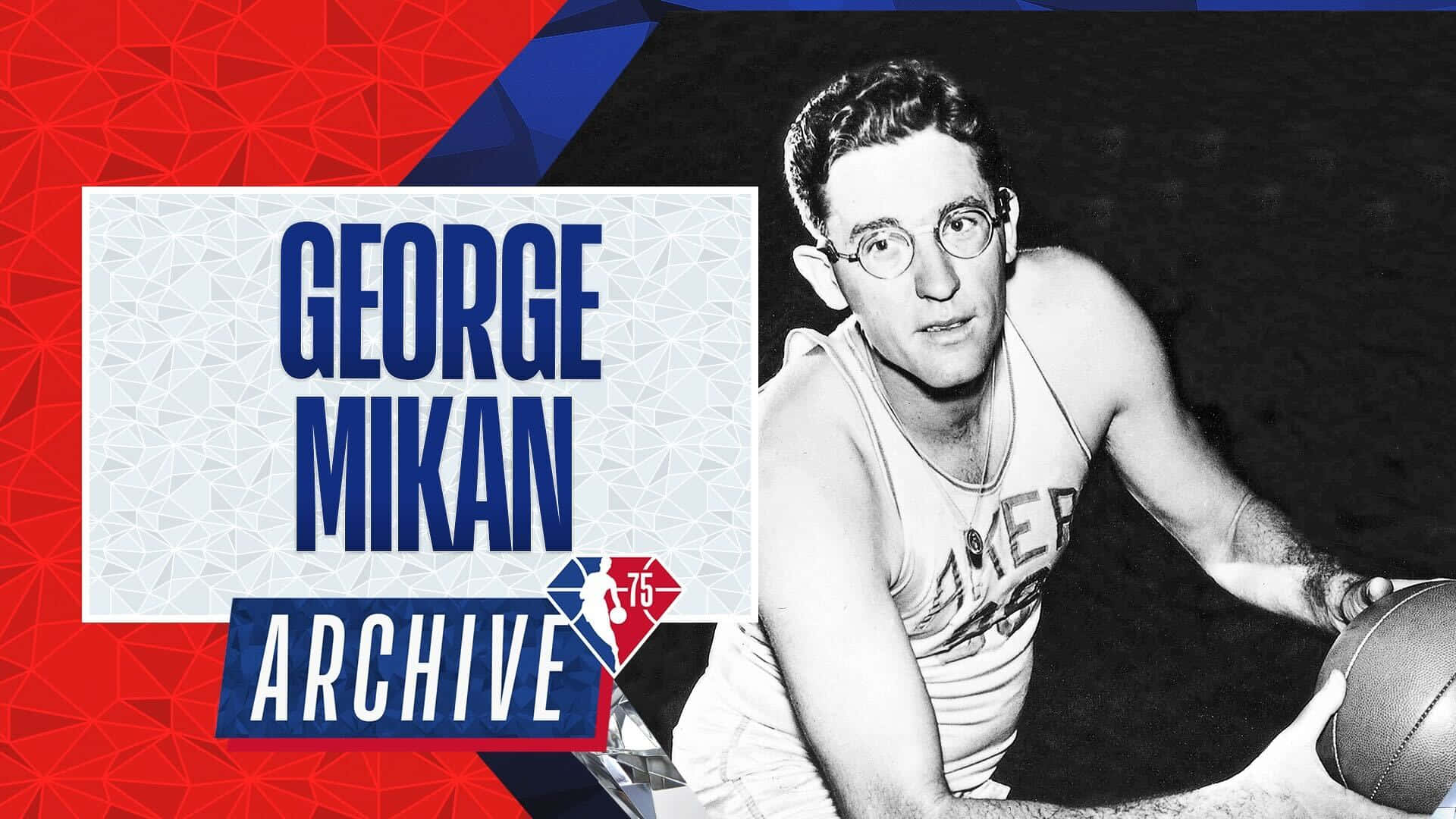 George Mikan Nba Archive 75 Background