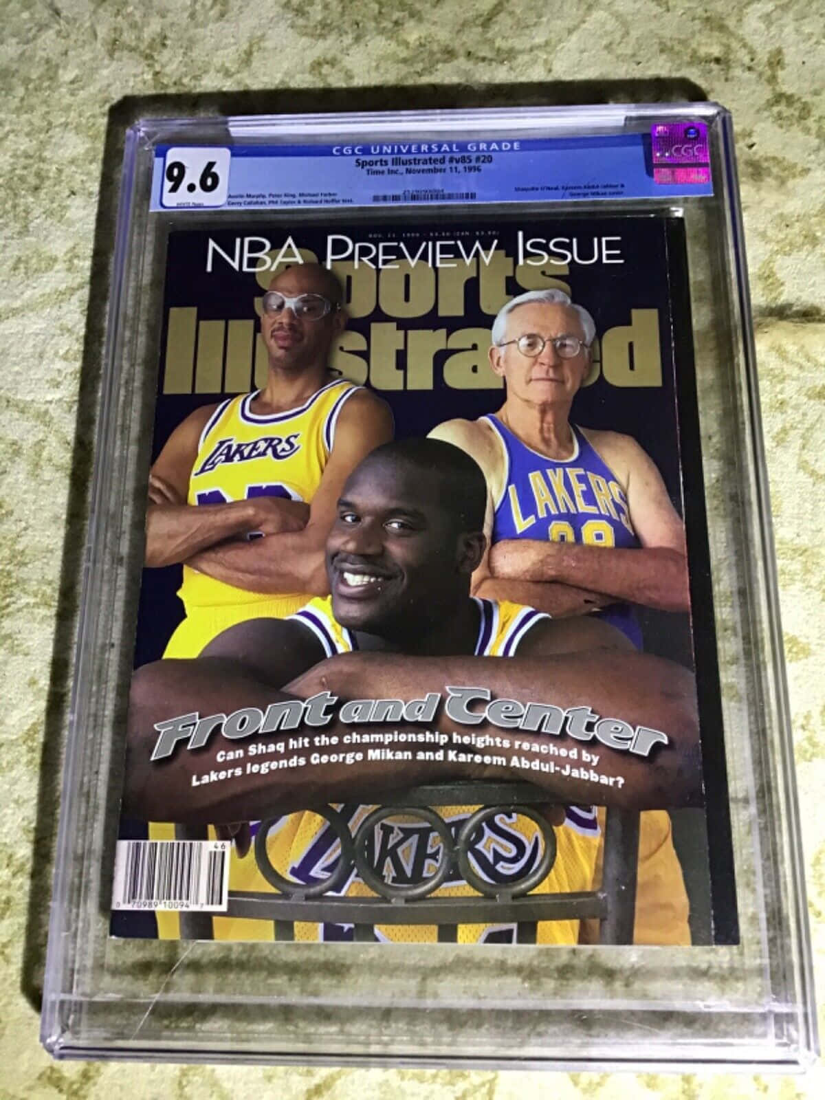 George Mikan Sports Illustrated Magazine Card Background