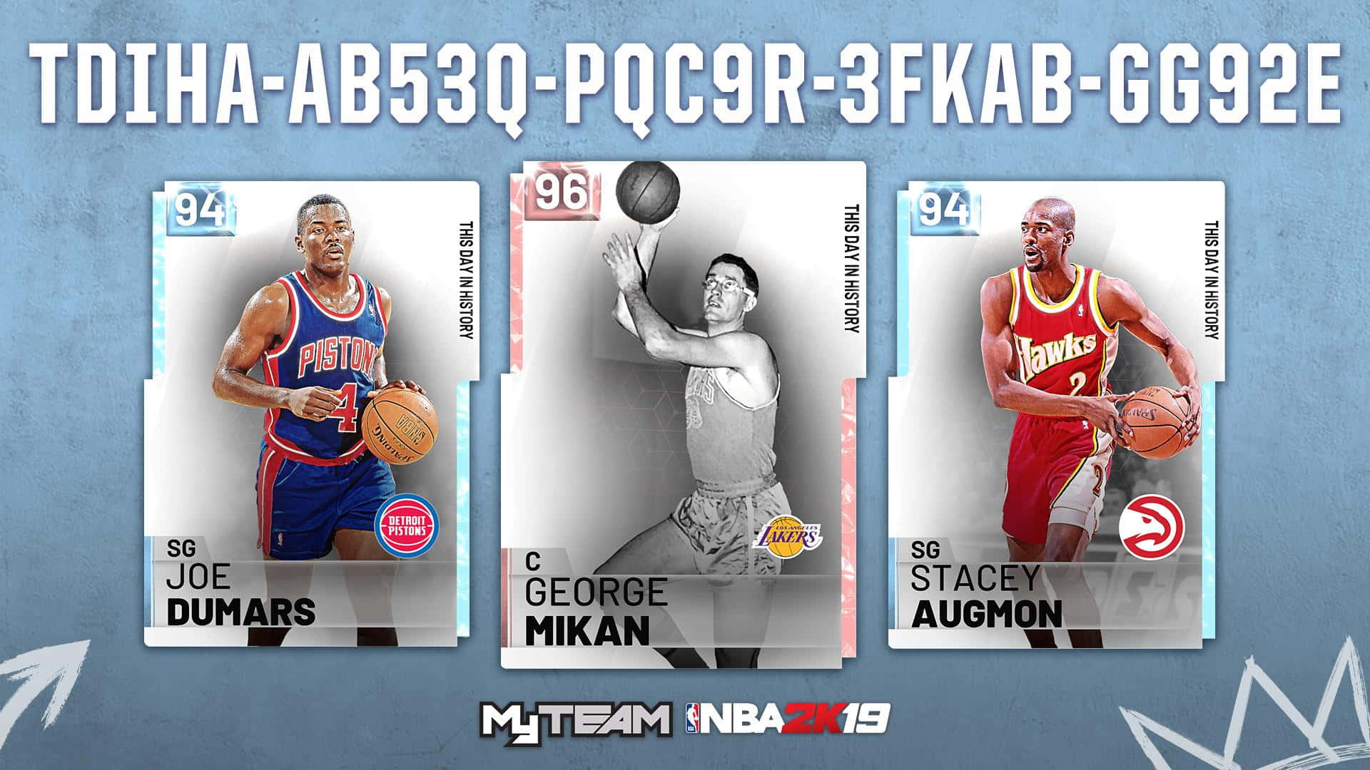 George Mikan With Joe Dumars And Stacey Augmon Background