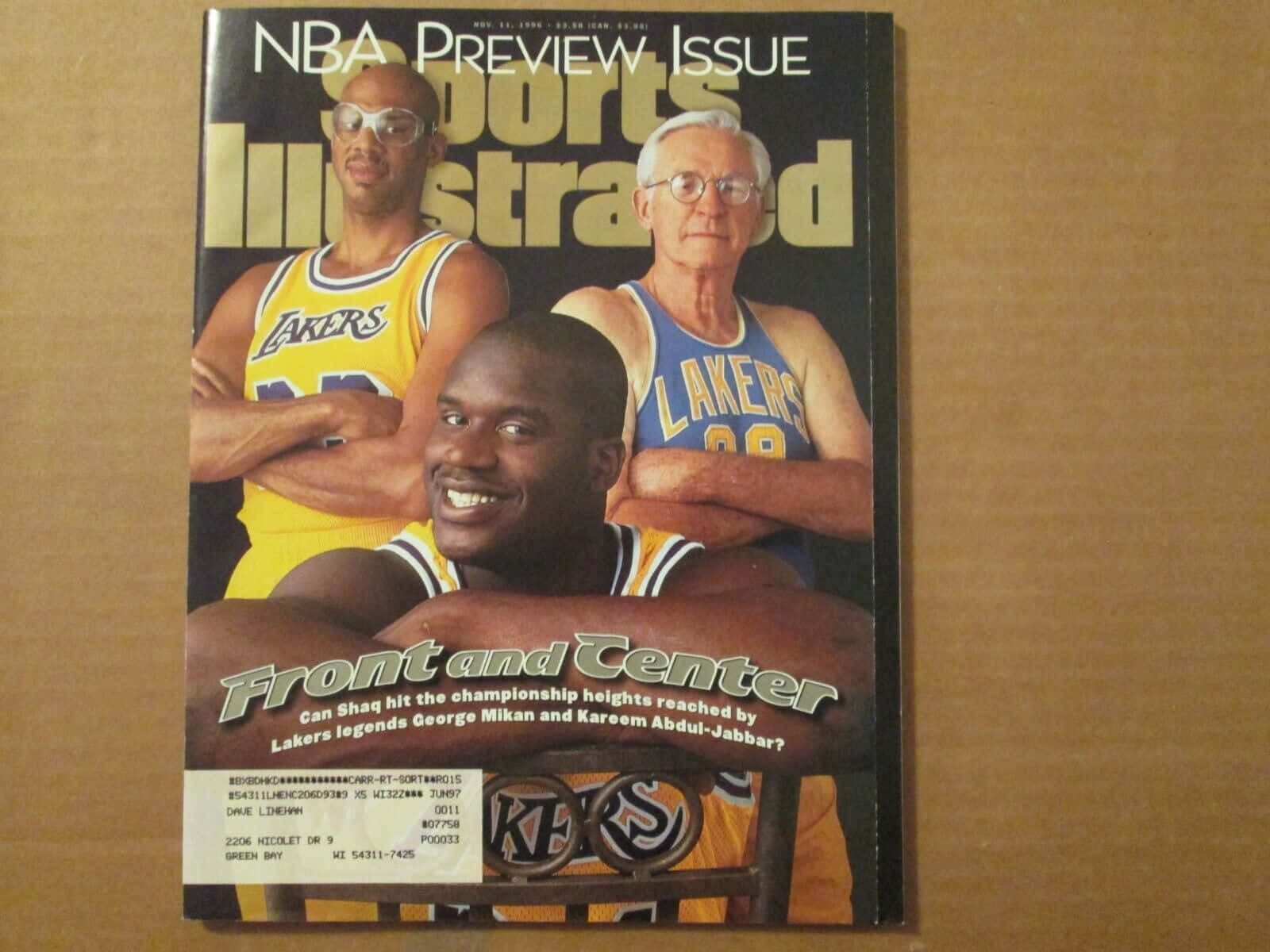 George Mikan With Shaquille O'neal And Kareem Abdul-jabbar Background