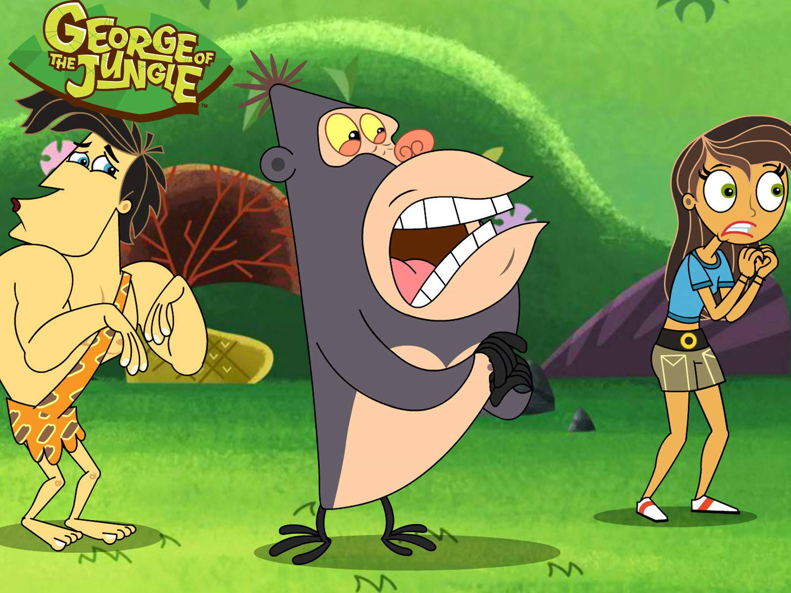 George Of The Jungle Characters Panicking Background