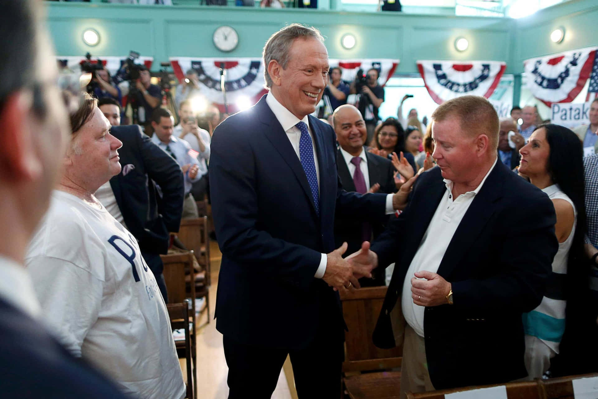 George Pataki In A Handshake Background