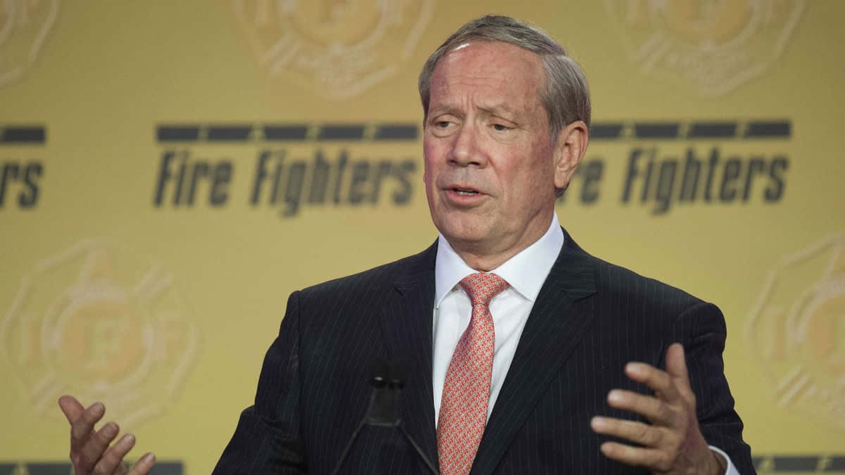 George Pataki In A Speech With Hand Gestures Background