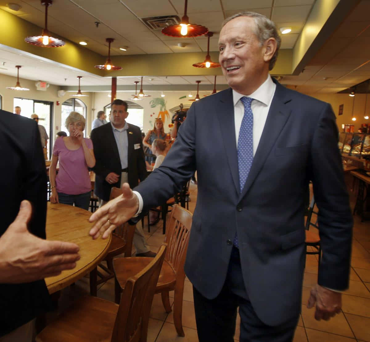George Pataki Socializing With The People Background